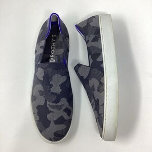 Rothys's Women's Black And Gray Camouflage Slip On Sneakers Shoes Size 11.5